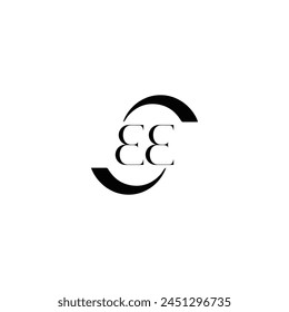 EE logo. E E design. White EE letter. EE, E E letter logo design. Initial letter EE linked circle uppercase monogram logo.