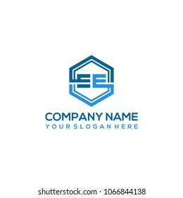 EE logo letter initial, Abstract polygonal Background Logo,