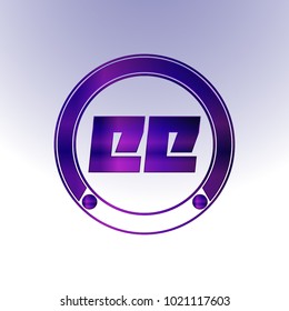 EE Logo, Metal Logo, purple Logo, Monogram