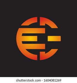 EE Logo monogram with cutting line style isolated on colors