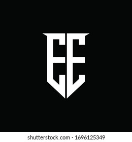 EE logo monogram with emblem shield style design template