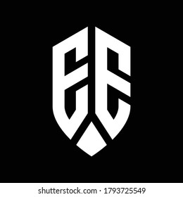 monograma del logotipo con plantilla de diseño de estilo de escudo de emblema