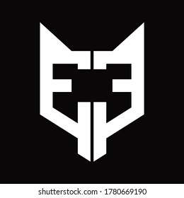 EE Logo monogram with fox head shape design template
