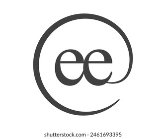 EE logo from two letter with circle shape email sign style. E and E round logotype of business company for brand identity.