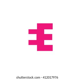 EE Logo. Vector Graphic Branding Letter Element. White Background