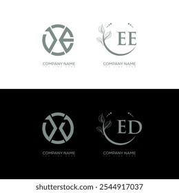 EE minimalistisches und klassisches Logo Set Design. EE monogram Kreis Form Vektor. EE einzigartiges Design.
