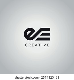 EE Modern Creative Minimal Business Letter Logo Design Vector Icon Symbol.