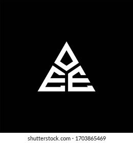 EE monogram logo with 3 pieces shape isolated on triangle design template