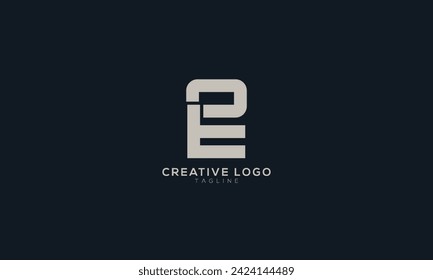 EE PE Abstract initial monogram letter alphabet logo design