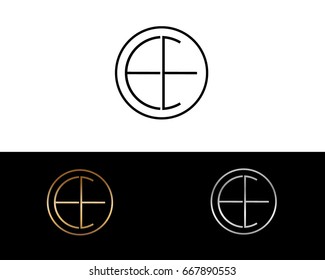EE round circle shape initial letter logo

