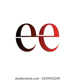 EE Simple alphabet modern minimalist negative space font vector business logo design