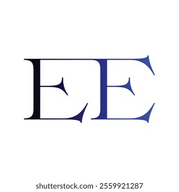 ee Simple alphabet modern minimalist negative space font vector business logo design