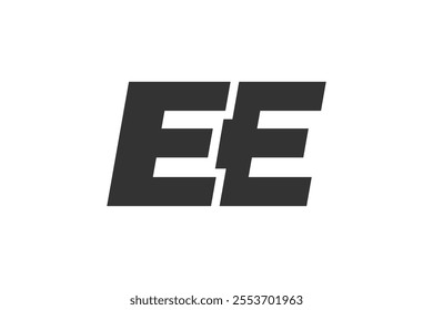 EE Techno Editable Font Logo For Corporate Branding. Bold, Futuristic Design With Unique Typographic Ideas. Minimal Custom Type And Dynamic Letter Variations For Promotion, Printing, And Book Titles