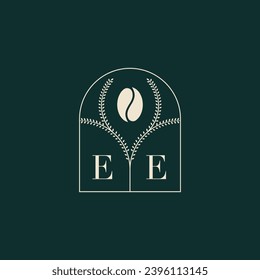 EE Unique and simple logo design combination of letters and coffee bean