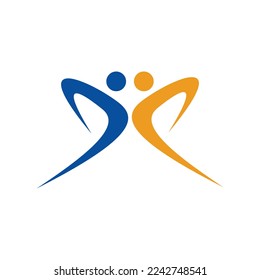 ee x letter people abstract logo