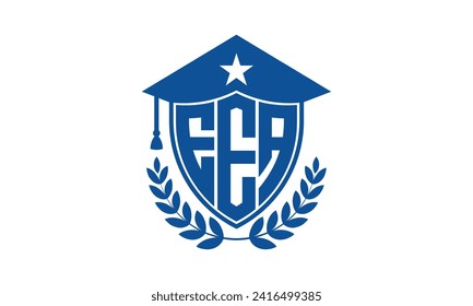 EEA initial letter academic logo design vector template. monogram, abstract, school, college, university, graduation, symbol, shield, model, institute, educational, coaching canter, tech, sign, badge