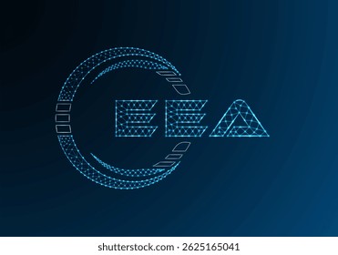 Diseño de Vector de logotipo de letra polivinílica baja del EEE. Diseño de logotipo de poliéster inferior del EEE. Logotipo de poliéster bajo.