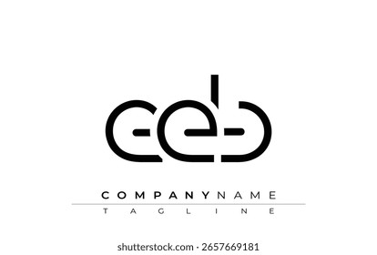 EEB abstraktes Buchstabendesign. Modernes Business-Logo-Design mit abstrakter Typografie und zeitgenössischem Stil