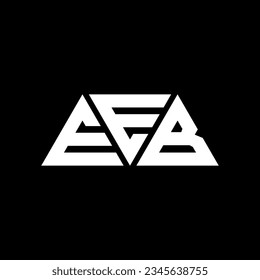 EEB triangle letter logo design with triangle shape. EEB triangle logo design monogram. EEB triangle vector logo template with red color. EEB triangular logo Simple, Elegant, and Luxurious design.