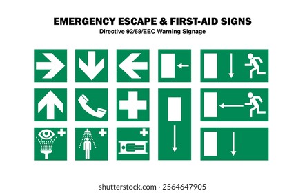 EEC emergency escape and first-aid safety signs