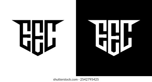 Diseño de logotipo de letra EEC con fondo blanco en ilustrador, estilo de superposición de fuente de alfabeto moderno de logotipo de Vector, diseños de caligrafía para logotipo, póster, invitación, etc.