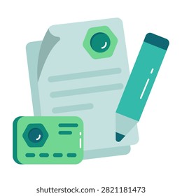 EEditable design icon of attested paper

