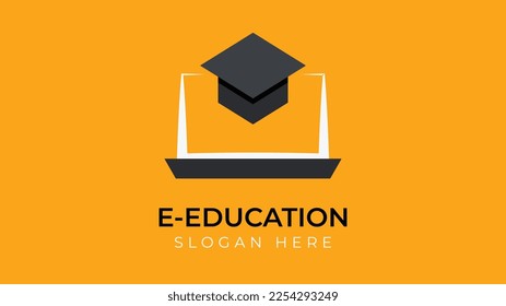 Logo de e-Education y vector de diseño del logotipo de graduación