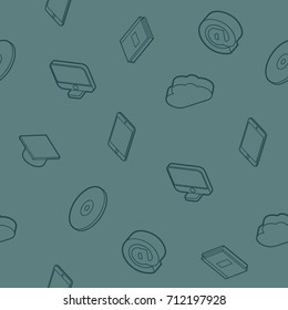 E-education outline isometric pattern