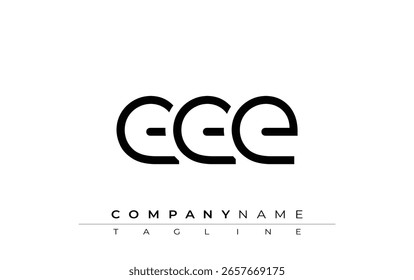 Diseño de carta abstracta EEE. Diseño moderno del logotipo del negocio con tipografía Abstractas y estilo contemporáneo