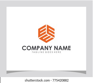 EEE initial. hexagon. box letter logo design eps 10