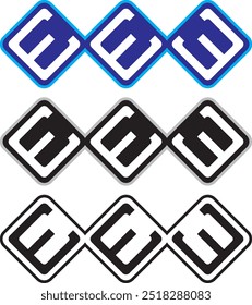 EEE rectangle Shape logo design, icon, symbol, vector file 