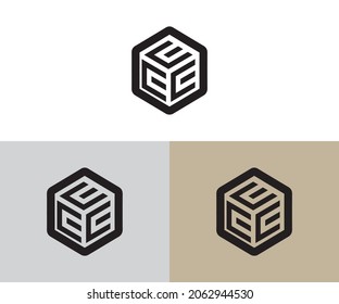 EEE rectangular shape vector logo art
