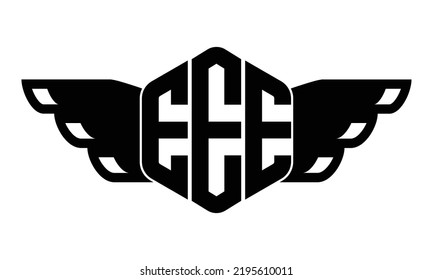 EEE three-letter butterfly iconic logo design vector template | polygon, monogram, abstract, wordmark, letter mark, business, typography, flat, minimalist, symbol, butterfly, wings, eagle, angels,