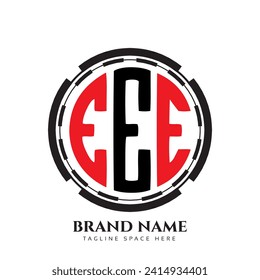 Diseño del logotipo de la letra del triángulo EEE con forma de triángulo. Monograma de diseño del logotipo del triángulo EEE. Plantilla de logotipo vectorial de triángulo EEE con color rojo. Logotipo triangular de los AEE Diseño sencillo, elegante y lujoso.