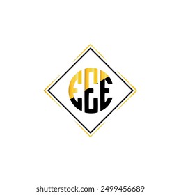 EEE or triple E letter initial logo, capital letter in symmetrical shape.