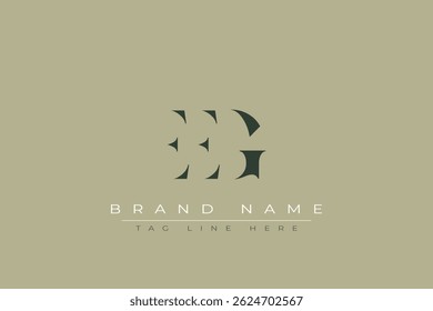 EEG abstract letter logo design. This logo is designed by three abstract letters.