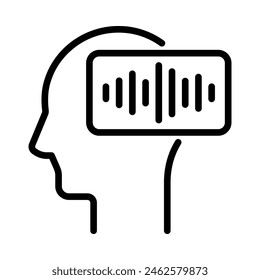 EEG, Gehirnwellen-Symbol. Gliederungsstil. Isolieren auf weißem Hintergrund.