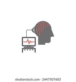 EEG Brainwave Scanning icon Vector signs for web graphics.
