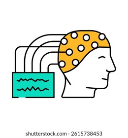 eeg monitoring neuroscience neurology line icon vector. eeg monitoring neuroscience neurology sign. isolated symbol illustration