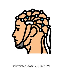 eeg procedure neurologist color icon vector. eeg procedure neurologist sign. isolated symbol illustration