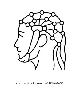 eeg procedure neurologist line icon vector. eeg procedure neurologist sign. isolated contour symbol black illustration