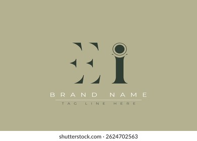 EEI abstract letter logo design. This logo is designed by three abstract letters.