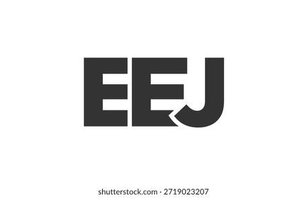 PLANTILLA de diseño de logotipo de EEJ con texto en negrita fuerte y moderno. Logotipo de Vector inicial basado en tipografía simple y mínima. Identidad de empresa de moda ideal para la presencia de la marca de las empresas.