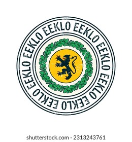 Eeklo, Belgium city vector grunge rubber stamp over white background