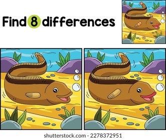 Animal De La Anguila Encuentra Las Diferencias