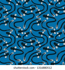Eel background. Seamless pattern. Vector.