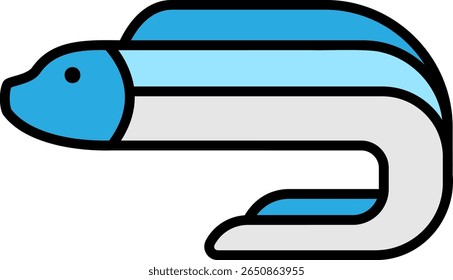 Icono de Vector de dibujos animados de anguila