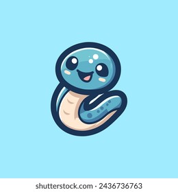 Eel Cute Maskottchen Logo Illustration Chibi Kawaii ist fantastisches Logo, Maskottchen oder Illustration für Ihr Produkt, Unternehmen oder Geschäft