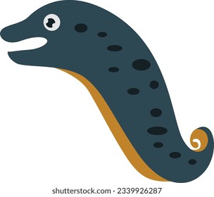 Eel Fish. Cute Eel fish Ocean Animals Design Vector Illustration