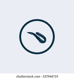 Eel fish icon in silhouette style, vector